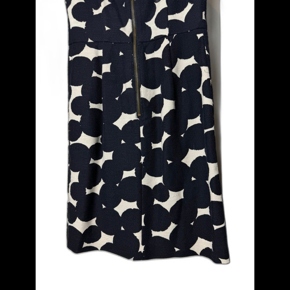 Ann Taylor Loft Women's Size 00P Linen Dress Polka Dot Navy White Knee Length - Picture 7 of 9